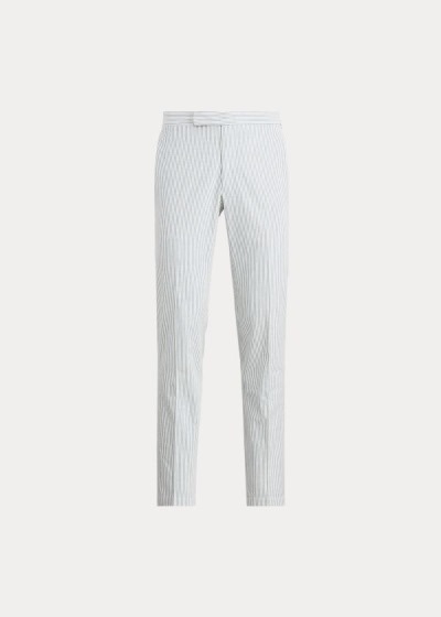 Pantalones De Traje Polo Ralph Lauren Hombre Azules / Creme - Cotton Seersucker - TKSXN2640